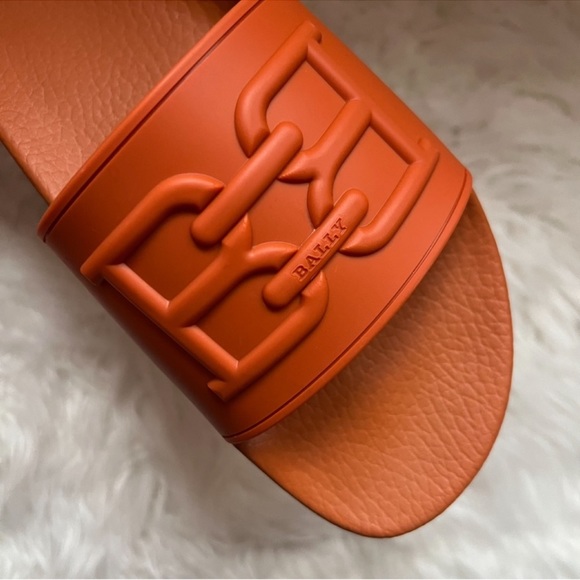 New! BALLY “Scotty” BB Logo Chain Pool Slides Sandals - Picture 7 of 9